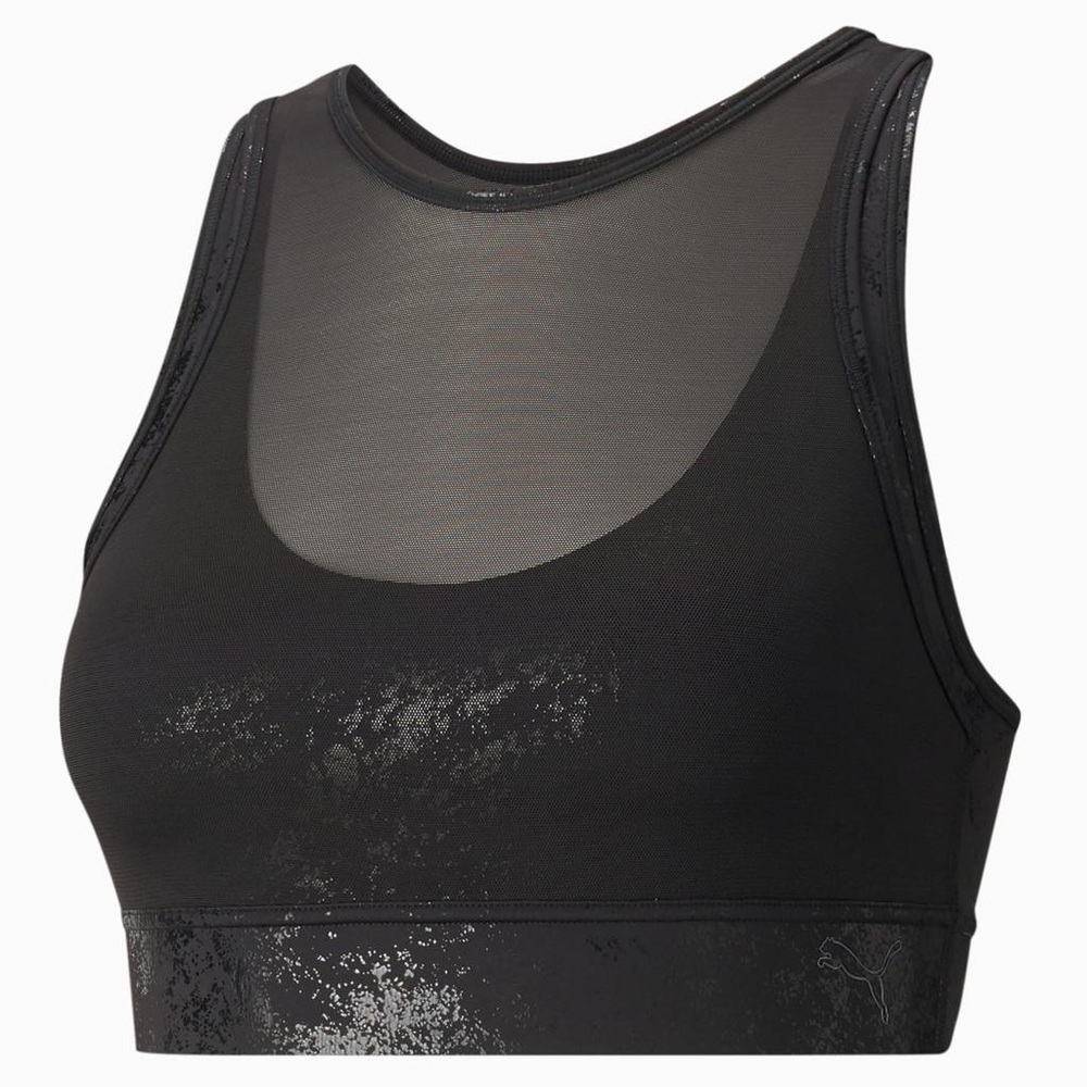 Puma crop sports bra black luxe edition  tank top - Picture 2 of 5